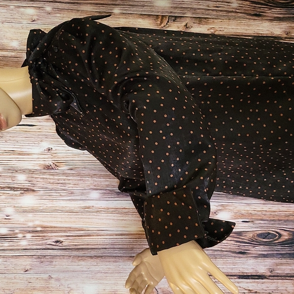 Worthington Women's Long Sleeve Tie Neck Polka-dot Blouse Size S - Picture 5 of 11